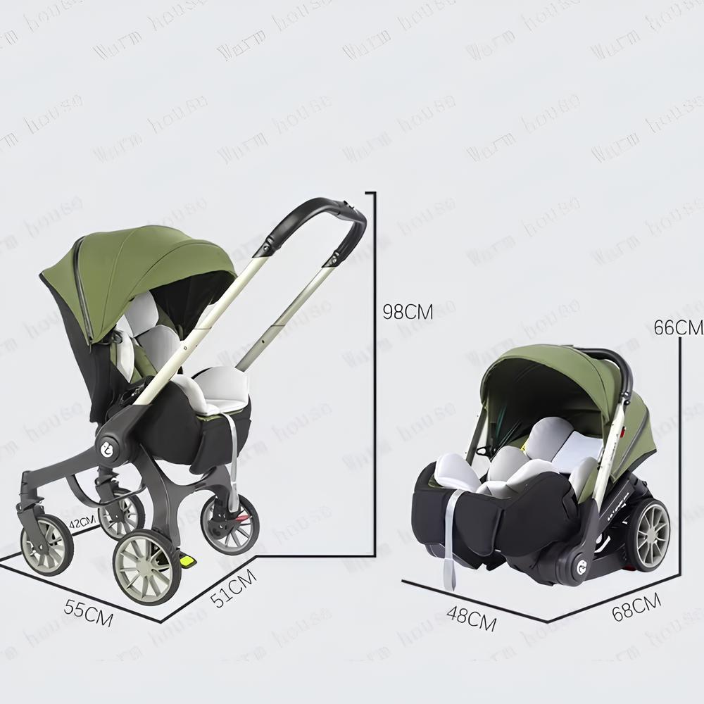 Poussette bébé tout-terrain 4 roues