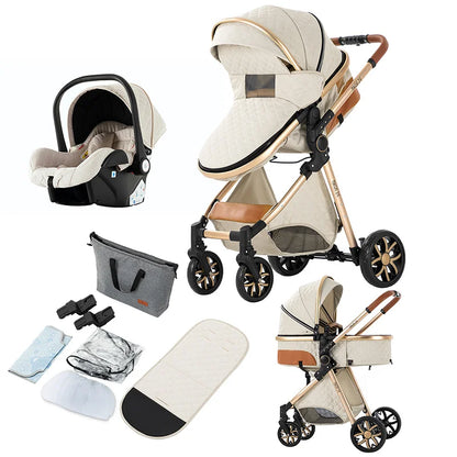 Poussette 3-en-1 Pliable